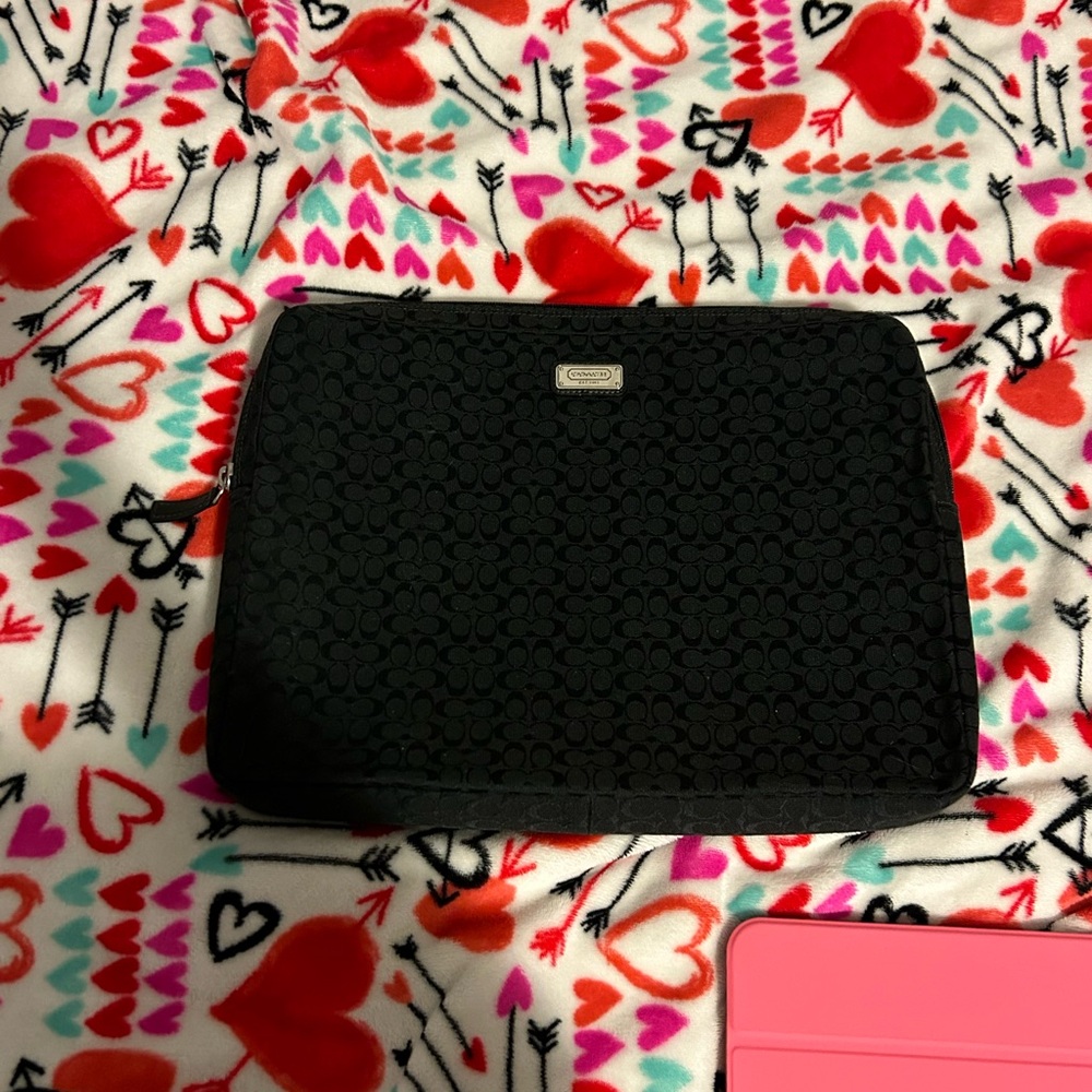 Coach Black Signature Tablet/laptop Sleeve